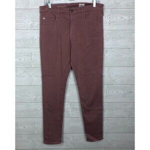 AG Adriano Goldschmied Women's 30R Farrah Skinny Ankle Jeans High Rise Pink